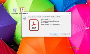 windows delete confirmation popup window
