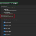 Windows 11 Taskbar settings - Other system tray icons