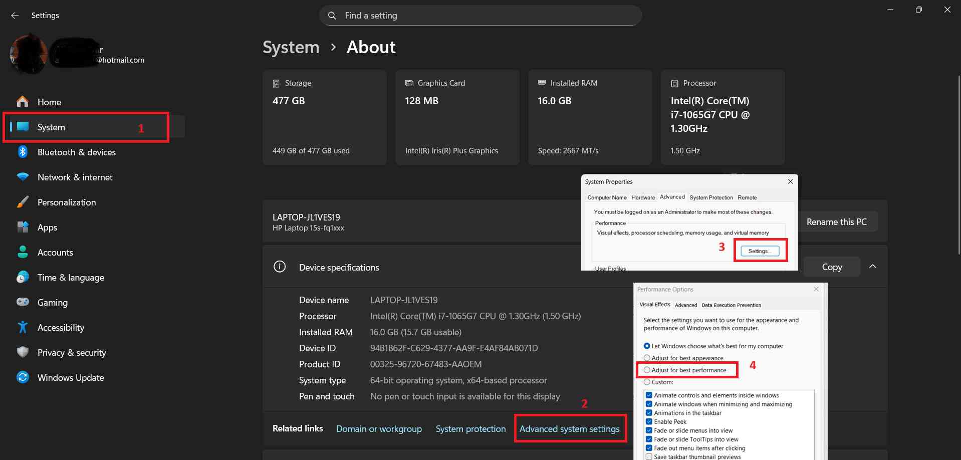 Adjust Visual Effects for Best Performance