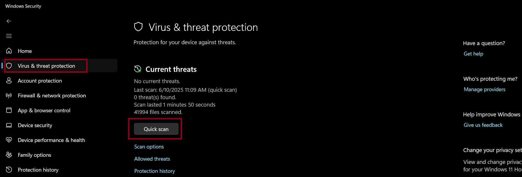 Scan for Malware and Viruses