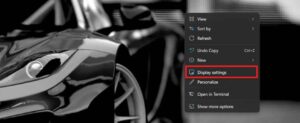right click on desktop and then click on display settings
