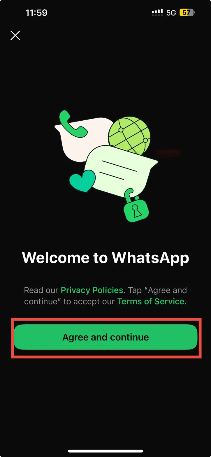 add the second whatsapp number on the same iphone.